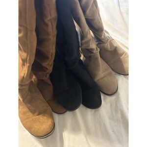 Huge Lot Forever 21‎ Size 6 Vintage Faux Suede Knee High Boots Black Brown Y2K